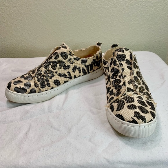 Bamboo Leopard Canvas Design Laceless Slip On Loafers - Size 7.5 - Picture 2 of 11